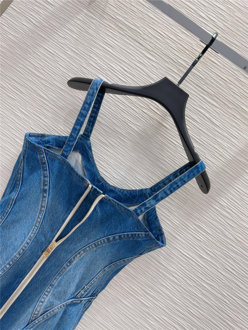 Balmain denim suspender skirt replica clothing sites