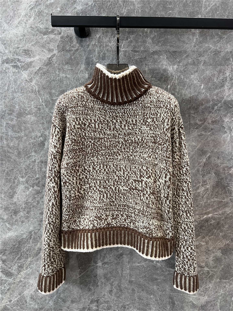 Moncler Brown Wool Blend Turtleneck Sweater