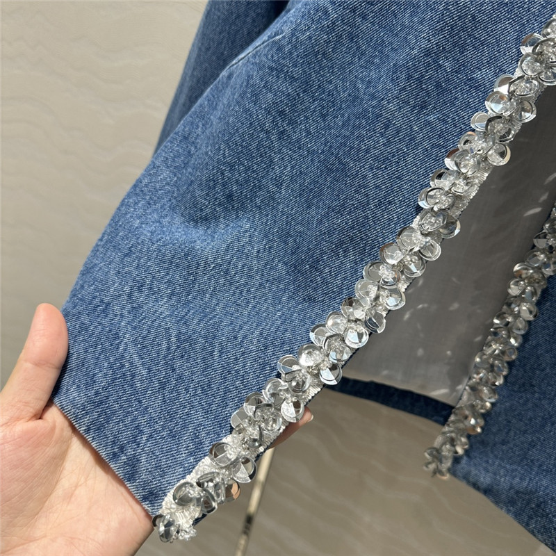 M1um1u beaded denim jacket replica designer clothes