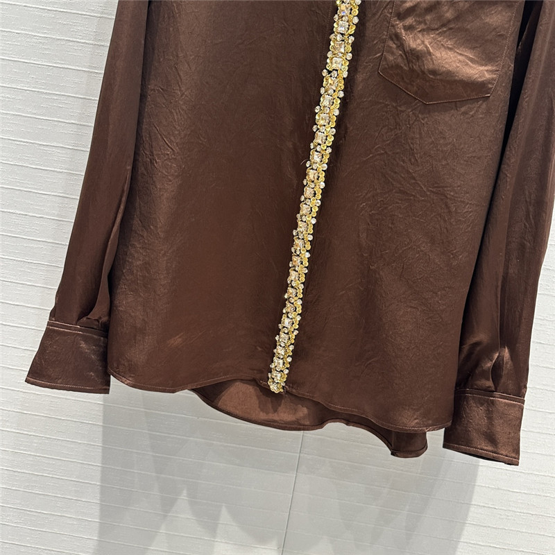 pra*a beaded D1am0nd collar shirt replica designer clothes