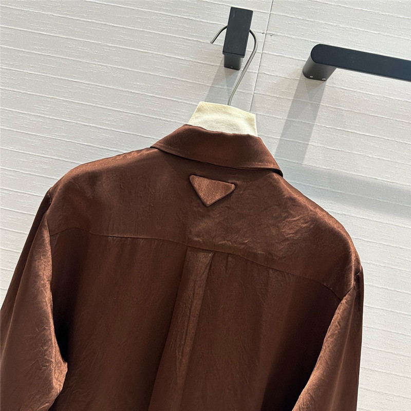 pra*a beaded D1am0nd collar shirt replica designer clothes