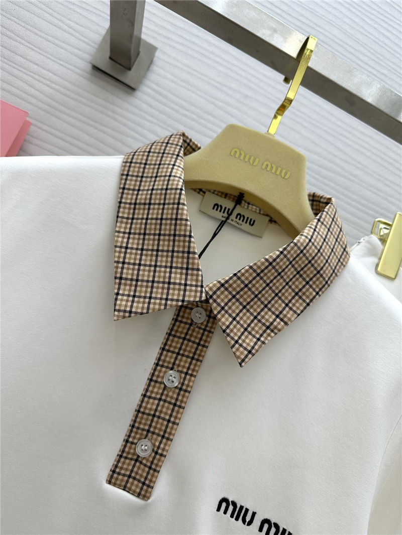 M1um1u long sleeve polo collar dress replicas clothes