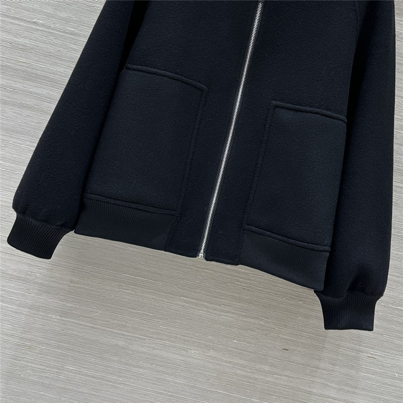 H**me5 black wool bomber jacket