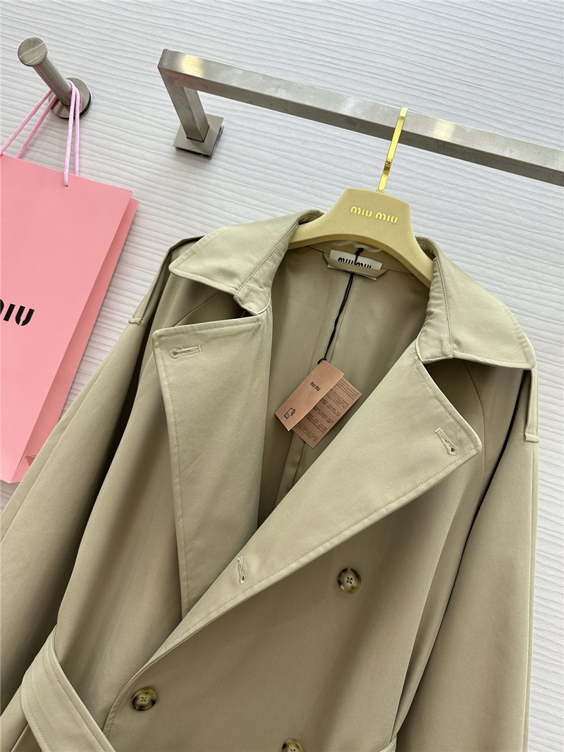 M1um1u lapel long trench coat cheap replica designer clothes