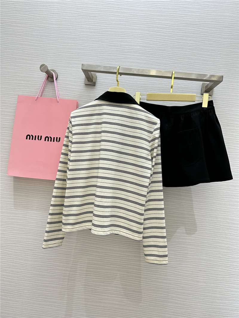 M1um1u striped polo long-sleeved suit replicas clothes