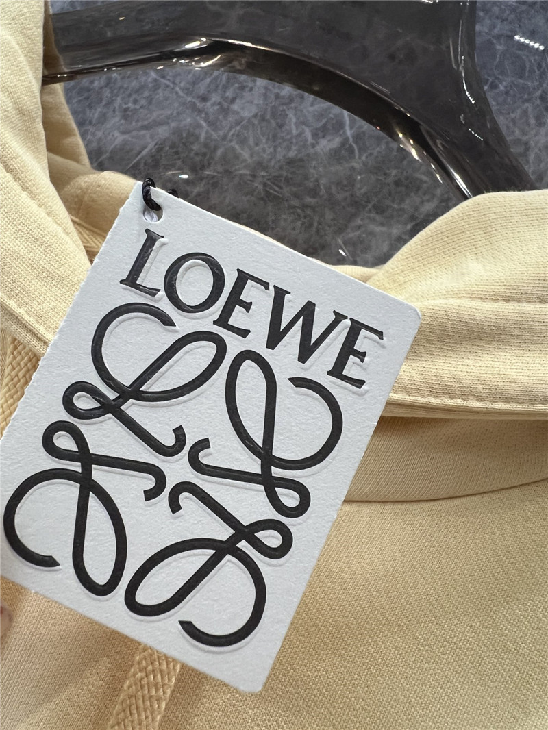 L0ew* cropped cotton hoodie yellow