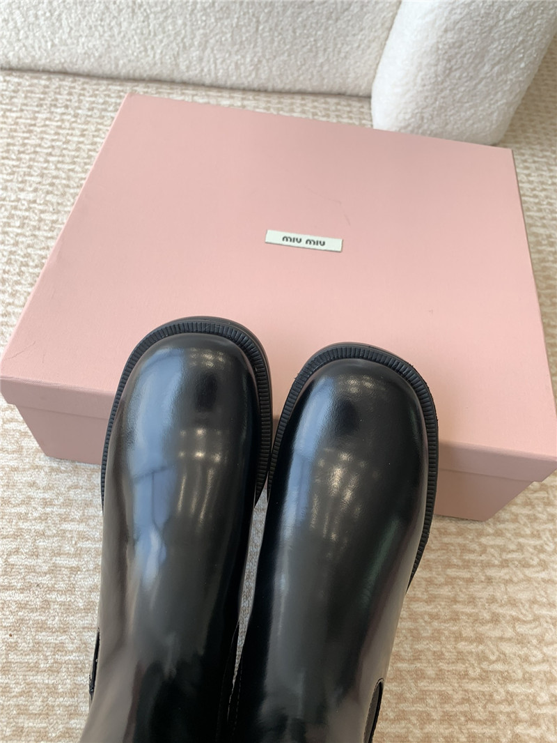 Miu Miu Black Flat Chelsea Boots