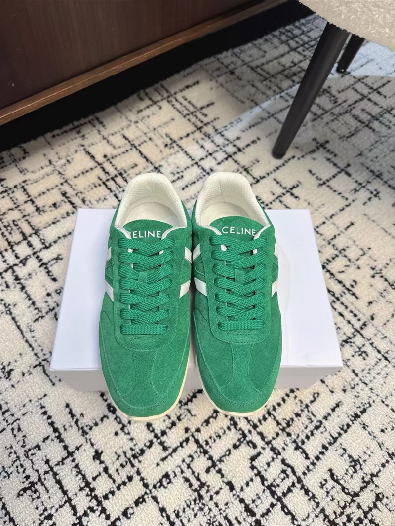 Ce1i*e green suede sneakers