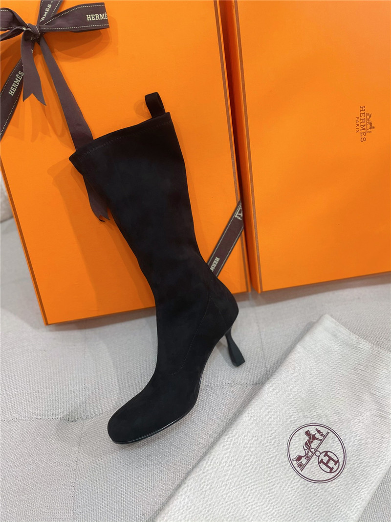 H**me5 women’s black suede mid calf boots