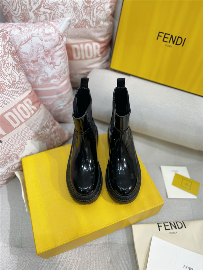 F**di patent leather filo biker boots