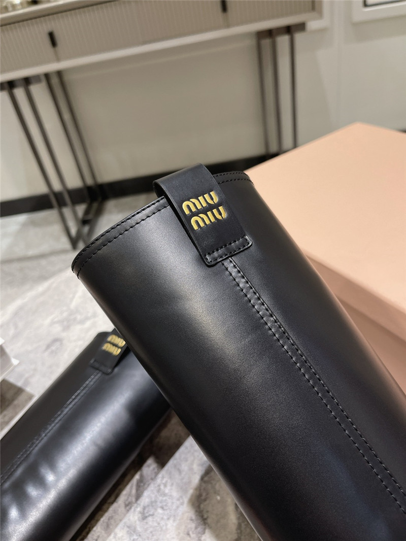 Miu Miu Fumé Knee-High Leather Boots
