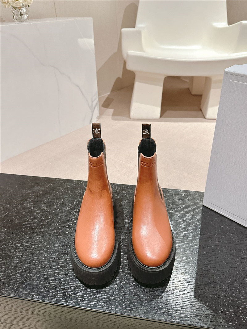 Ce1i*e brown leather platform chelsea boots