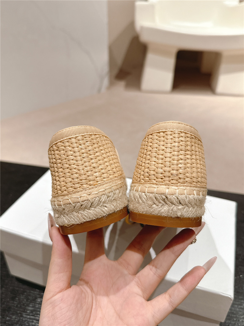 Chloé Isla Beige Espadrille Raffia Fibre Loafers