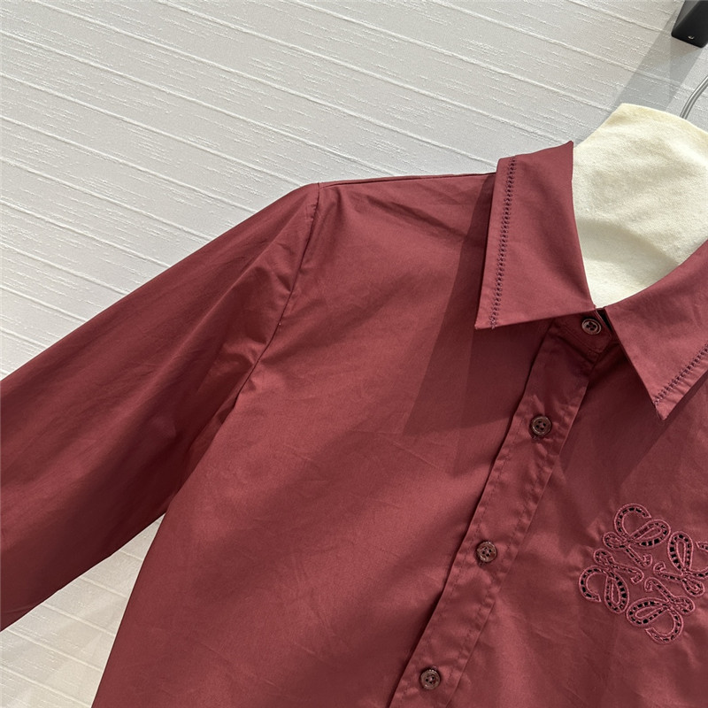 L0ew* embroidered cropped shirt