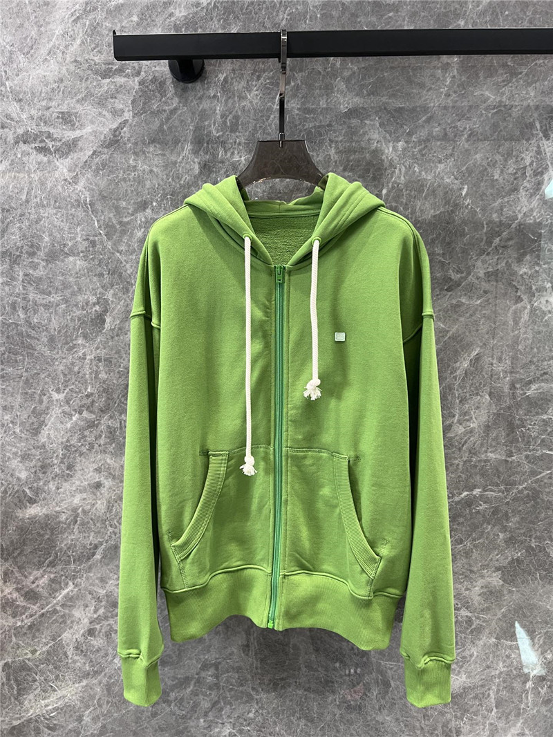 Acne Studios Hooded Zip Sweater Herb Green