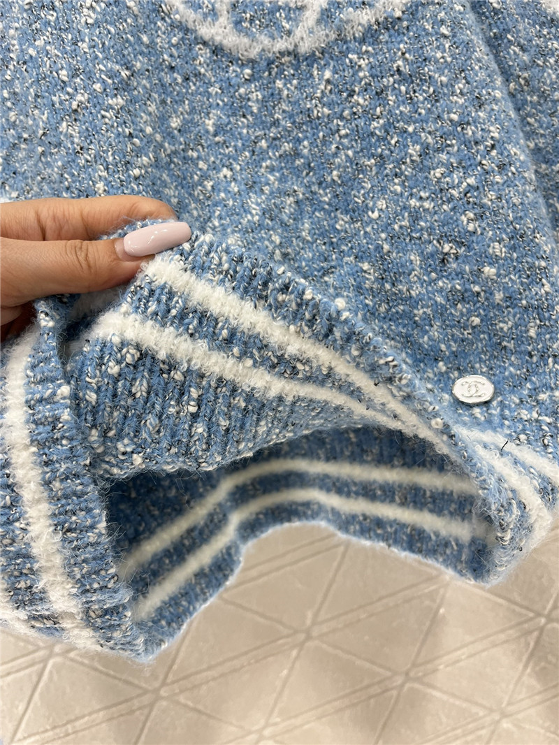 Ch**el floral intarsia wool blend sweater blue