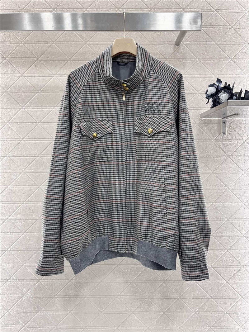 M1um1u wool plaid jacket