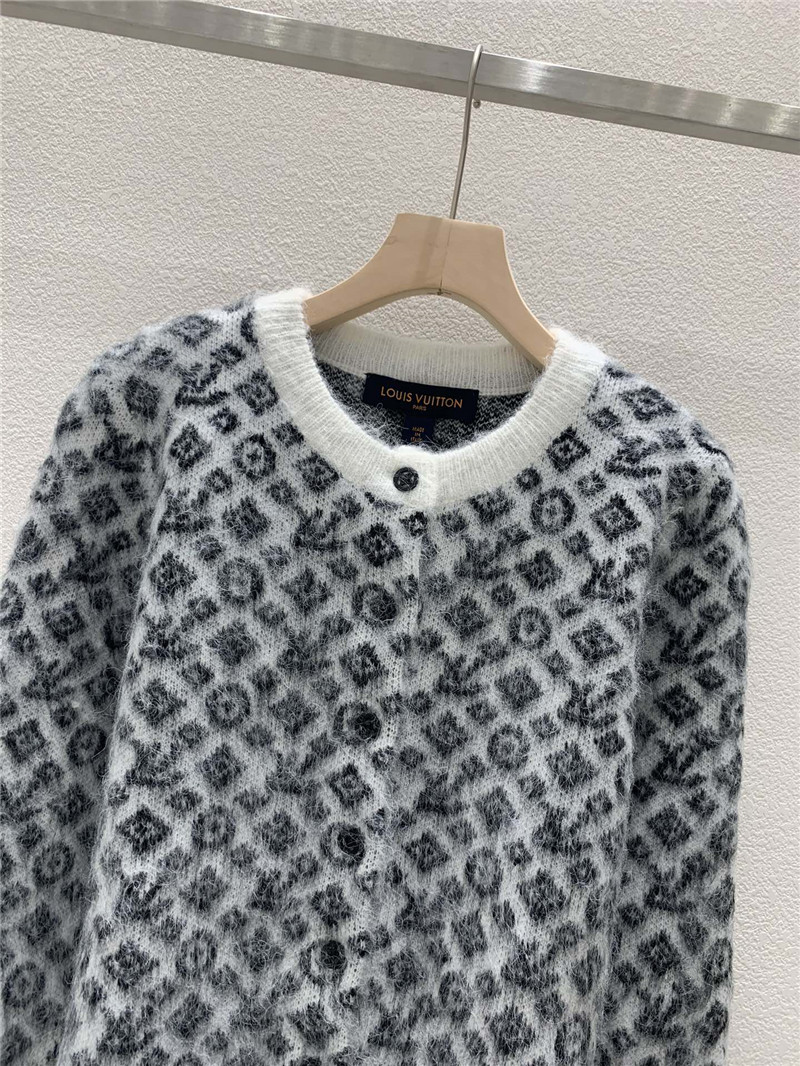 LV Monogram Brushed Knit Cardigan black/white
