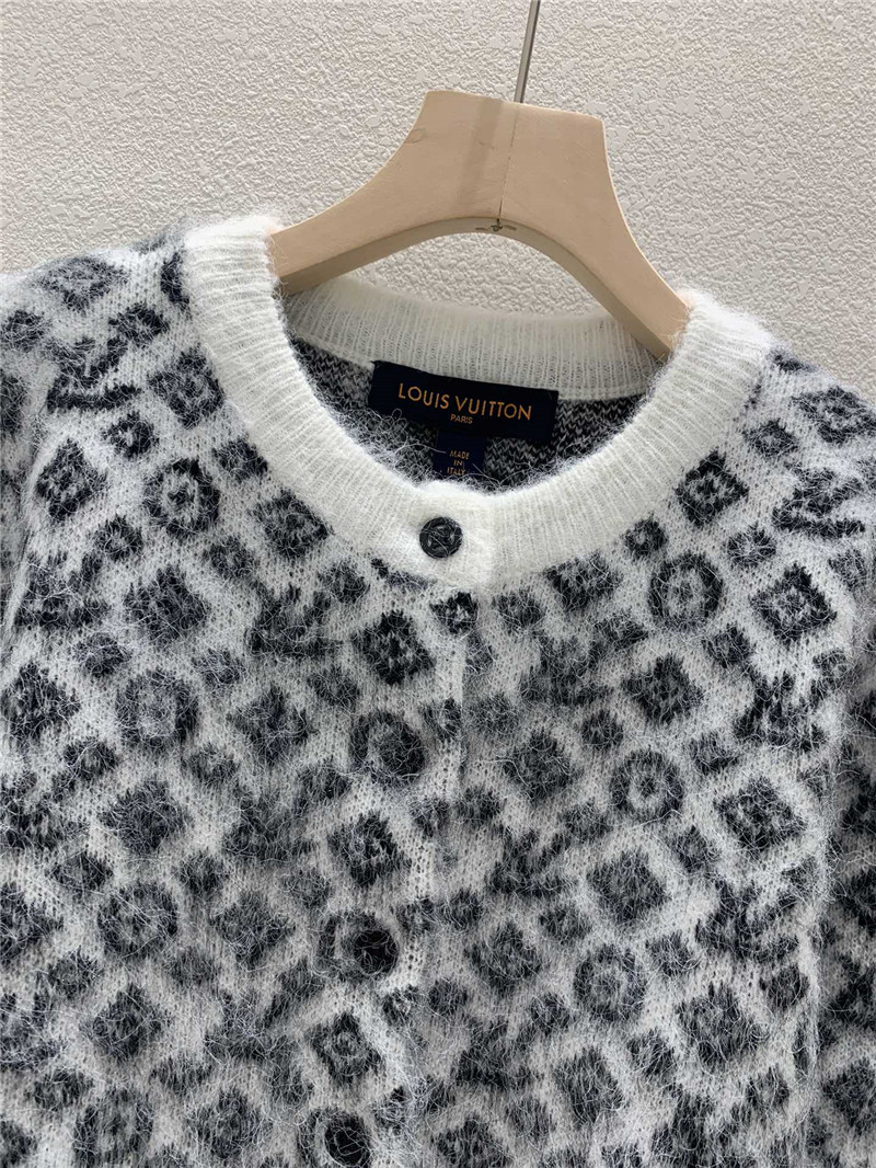 LV Monogram Brushed Knit Cardigan black/white