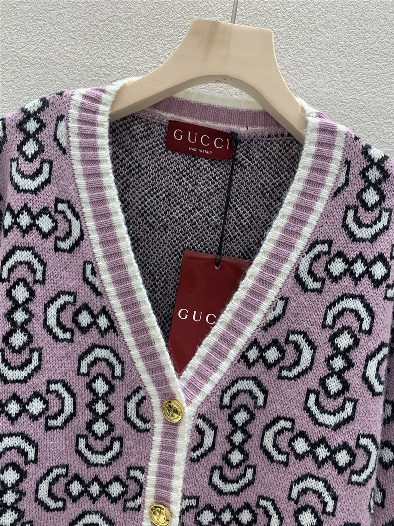 Gvc*1 v-neck oblique cardigan pink/black