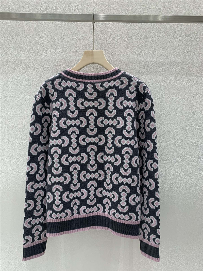 Gvc*1 oblique crewneck cardigan grey/pink