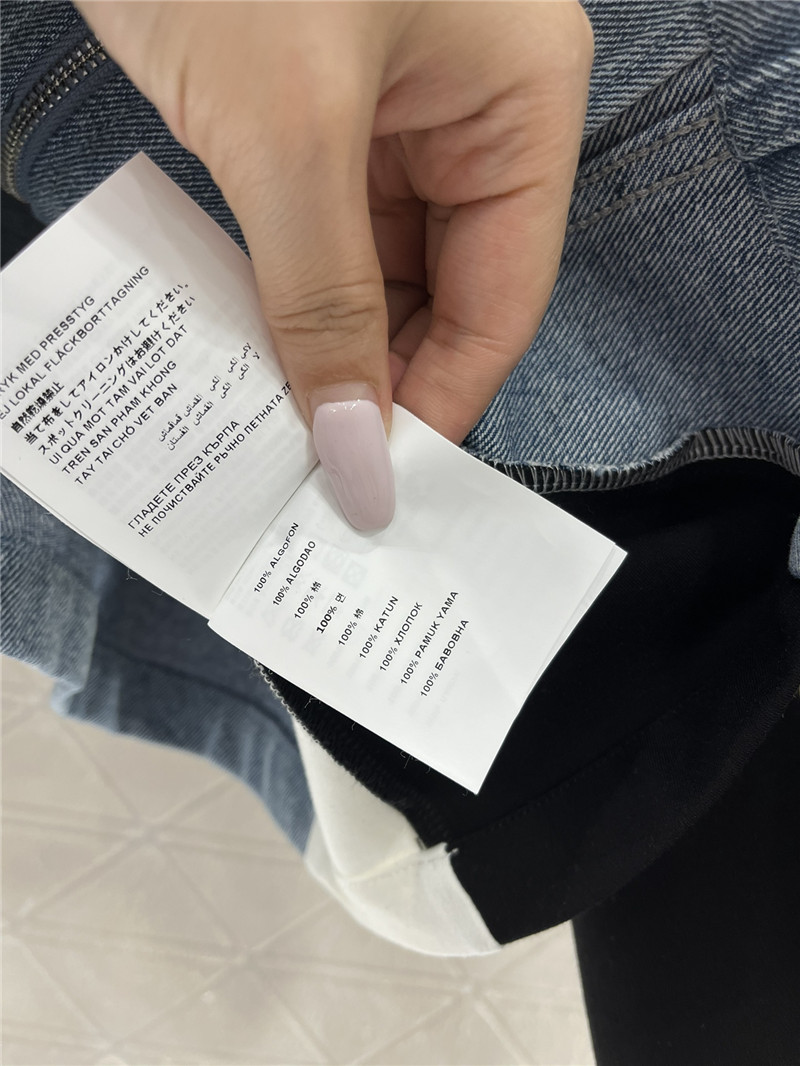 M1um1u contrast color denim jacket