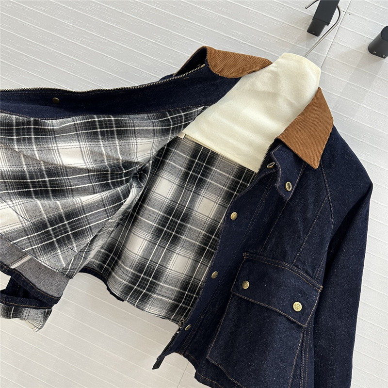 L0ew* lapel denim jacket