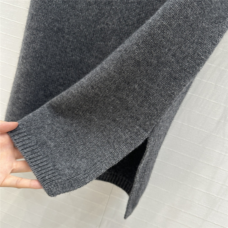 Va1e*ntin0 feather-trim knitted jumper grey