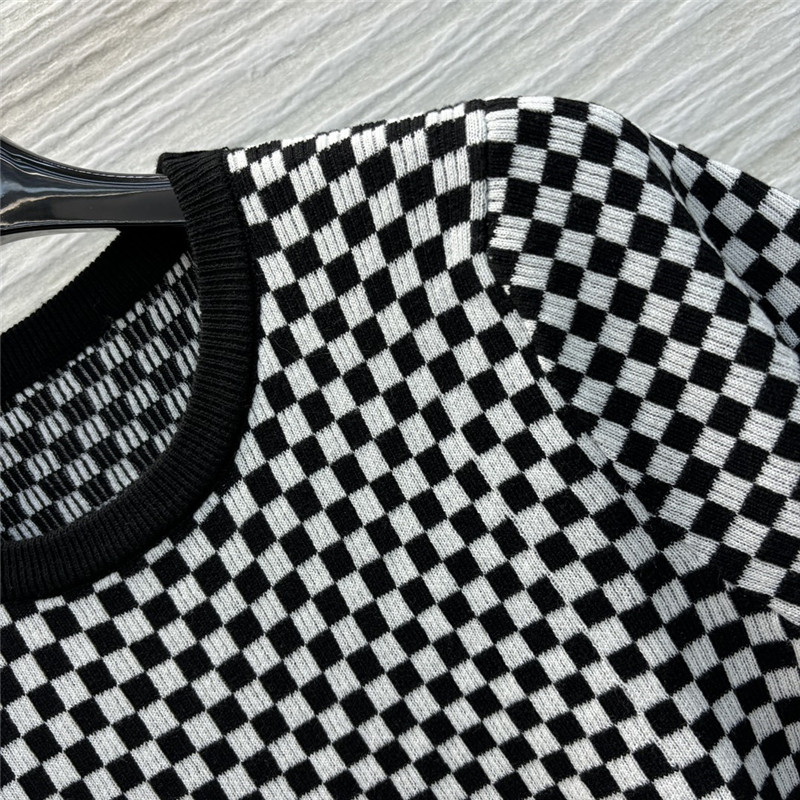 LV Mini Damier Knitted T-Shirt Black