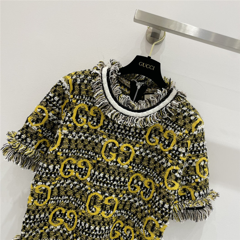 Gvc*1 mohair gg short-sleeve top in multicolor