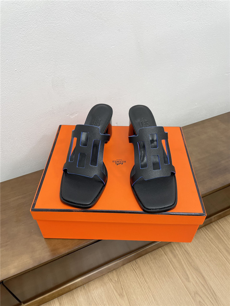H**me5 izzy 60 sandals in black calfskin