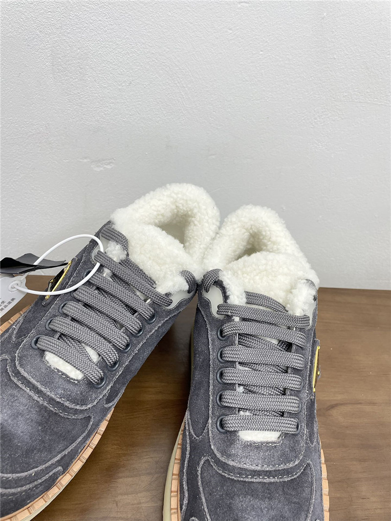 Pra*a winter platform suede sneakers brown