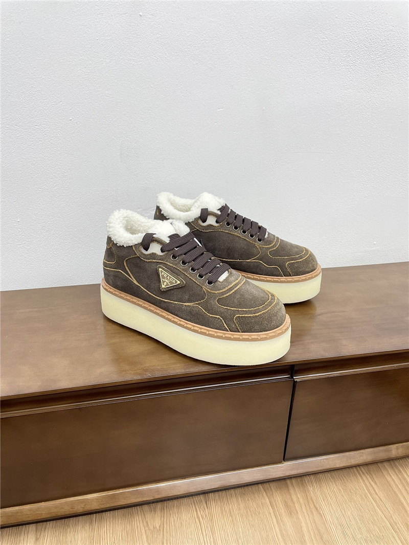 Pra*a winter platform suede sneakers