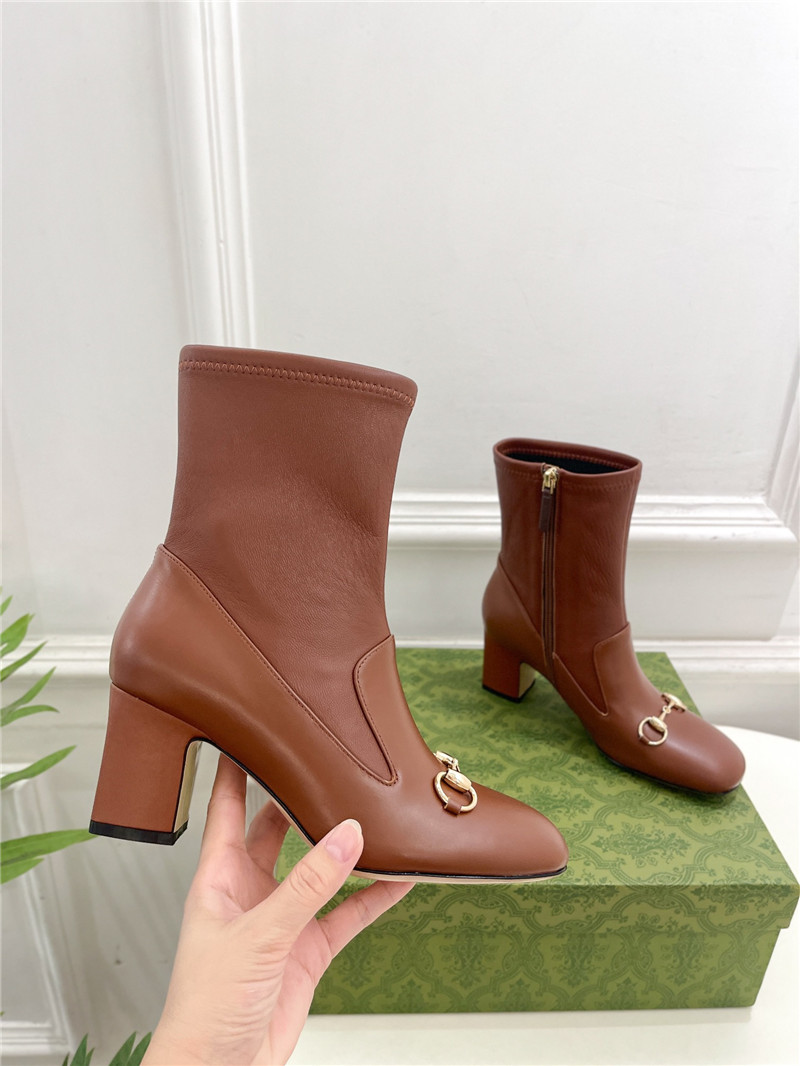 Gvc*1 horsebit leather ankle boots in brown