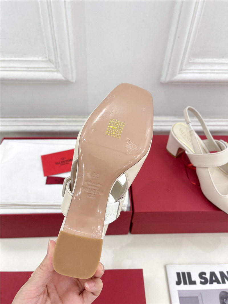 Va1e*ntin0 ivory vlogo mary-jane slingbacks