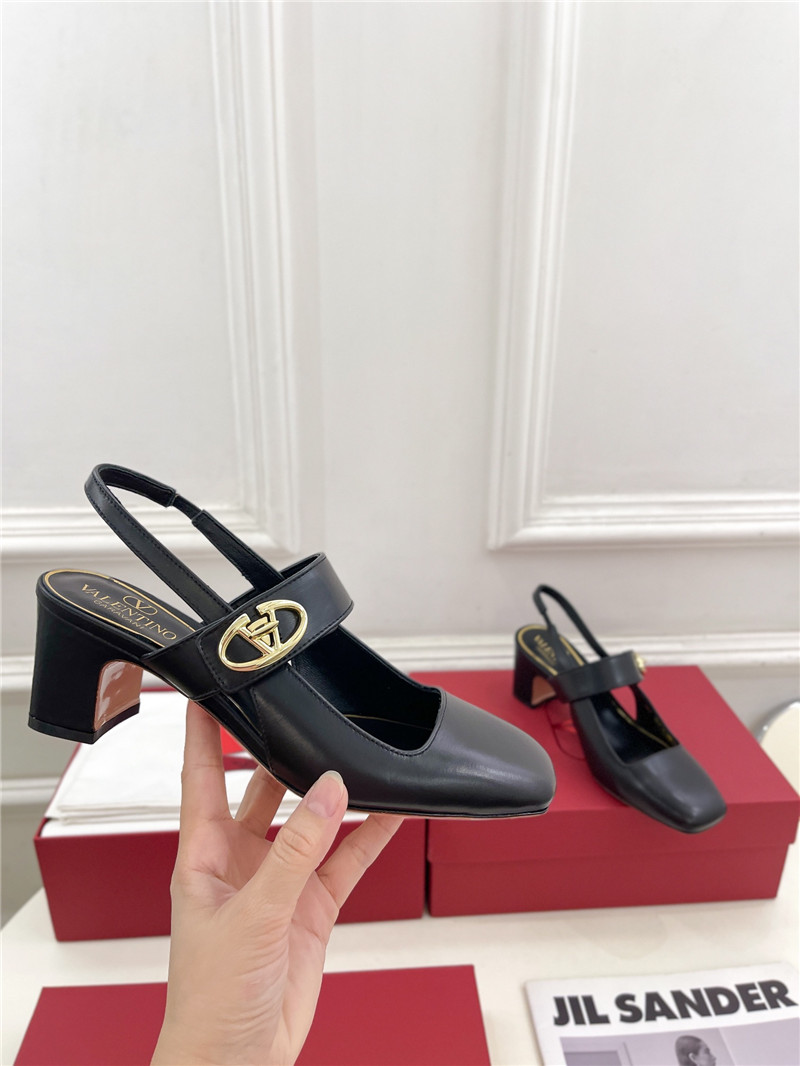 Va1e*ntin0 black vlogo mary-jane slingbacks