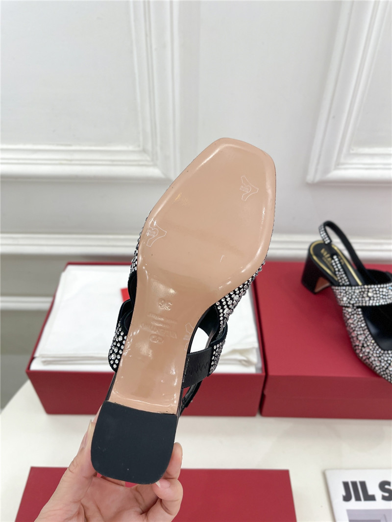 Va1e*ntin0 vlogo locker crystal black mary-jane slingbacks