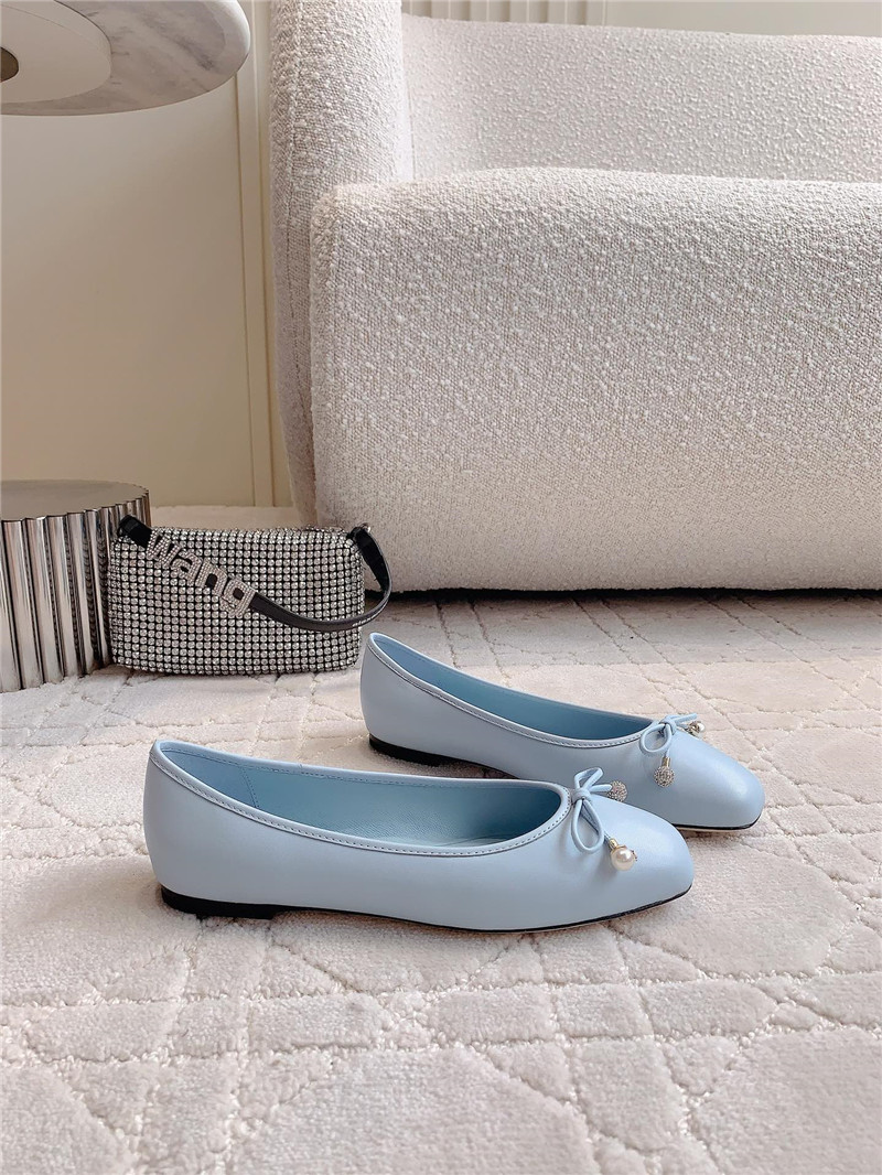 J1m*y Ch00 elme flats in blue nappa leather