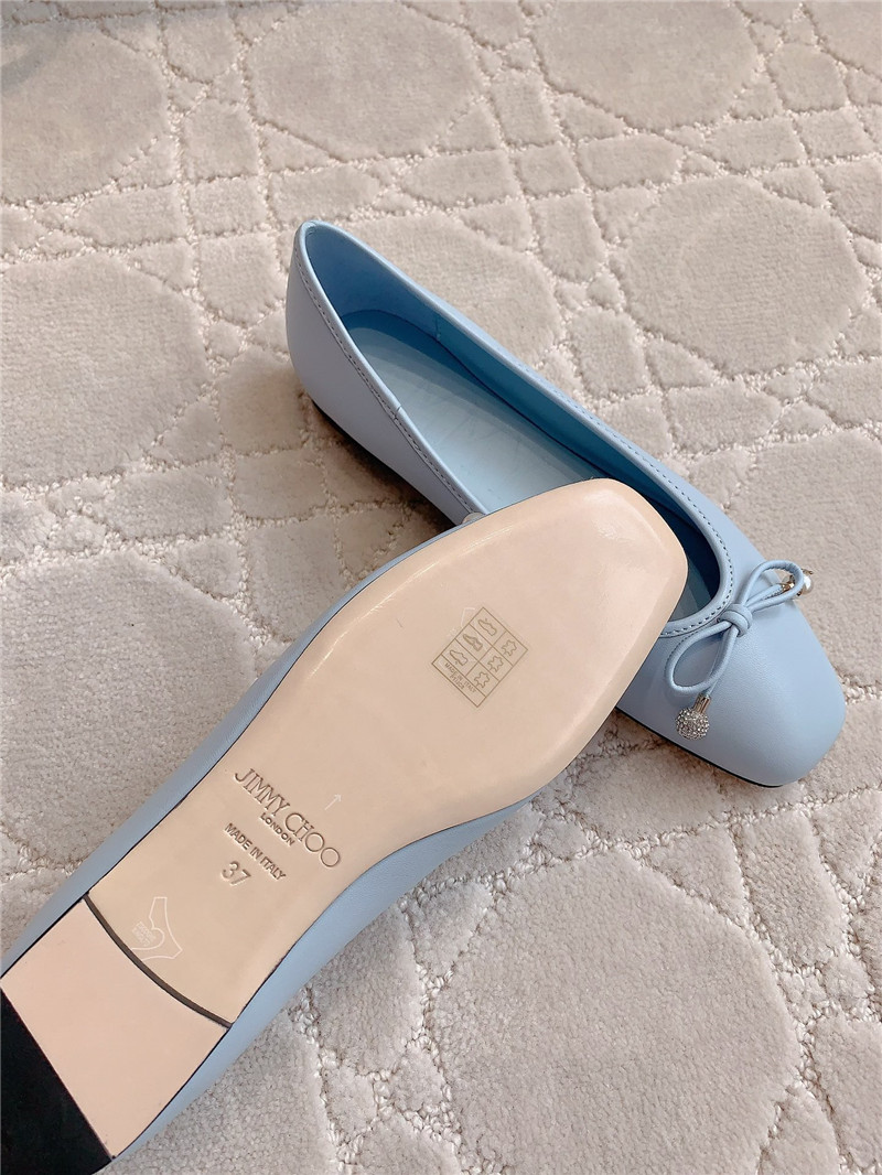 J1m*y Ch00 elme flats in blue nappa leather