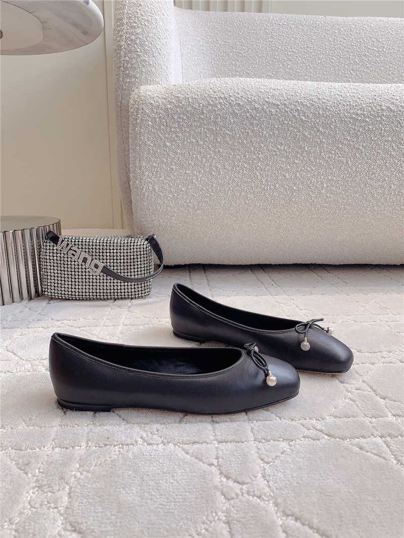 J1m*y Ch00 elme flats in black nappa leather