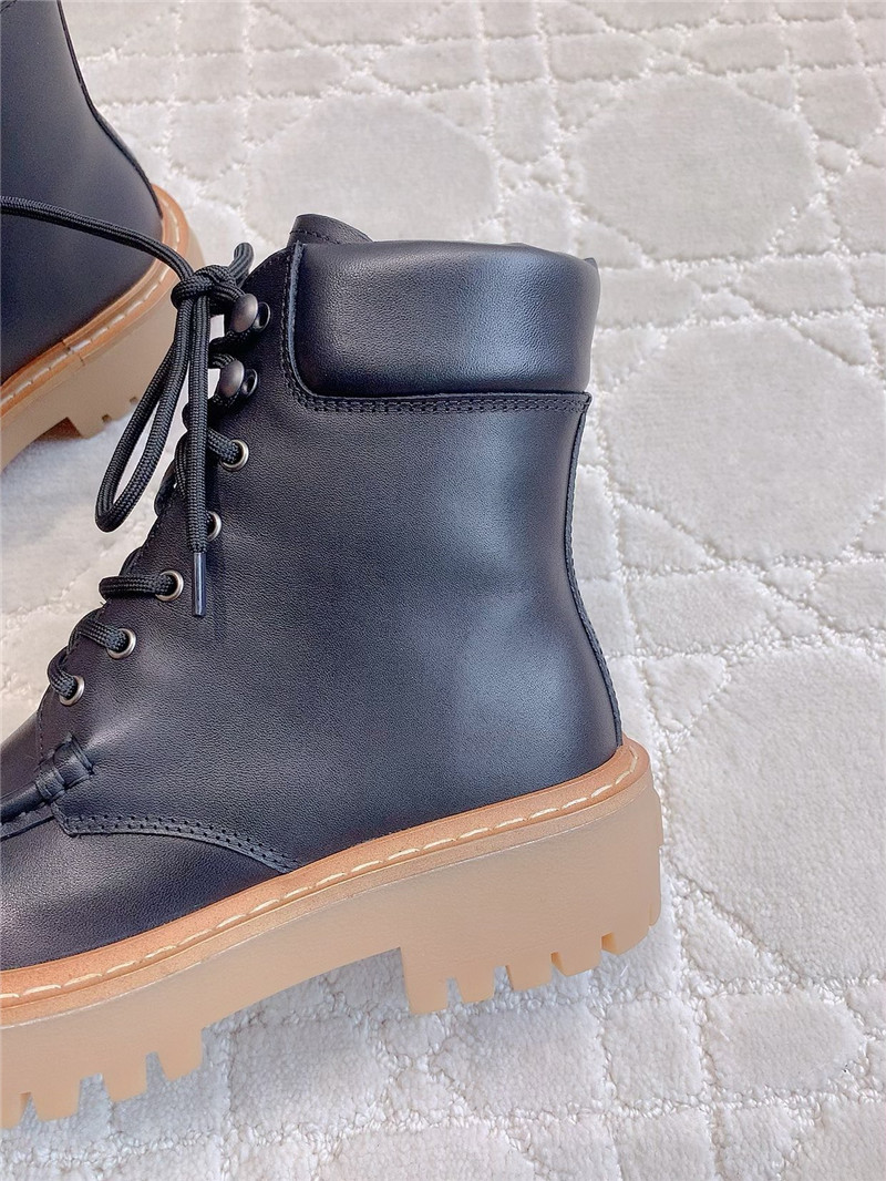 Pra*a platform lace-up calfskin ankle boots