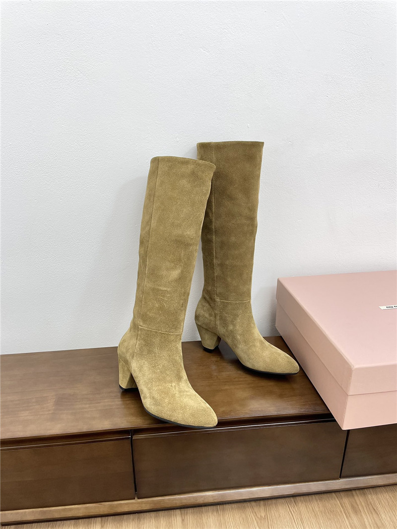 Miu Miu Suede Knee-High Boots