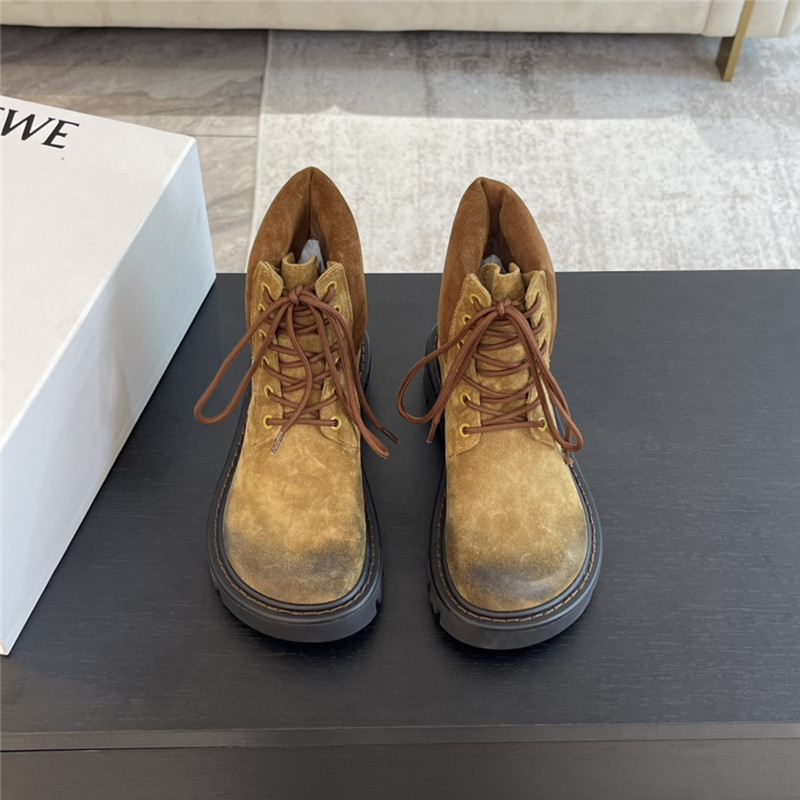 L0ew* sierra combat suede ankle boot in brown
