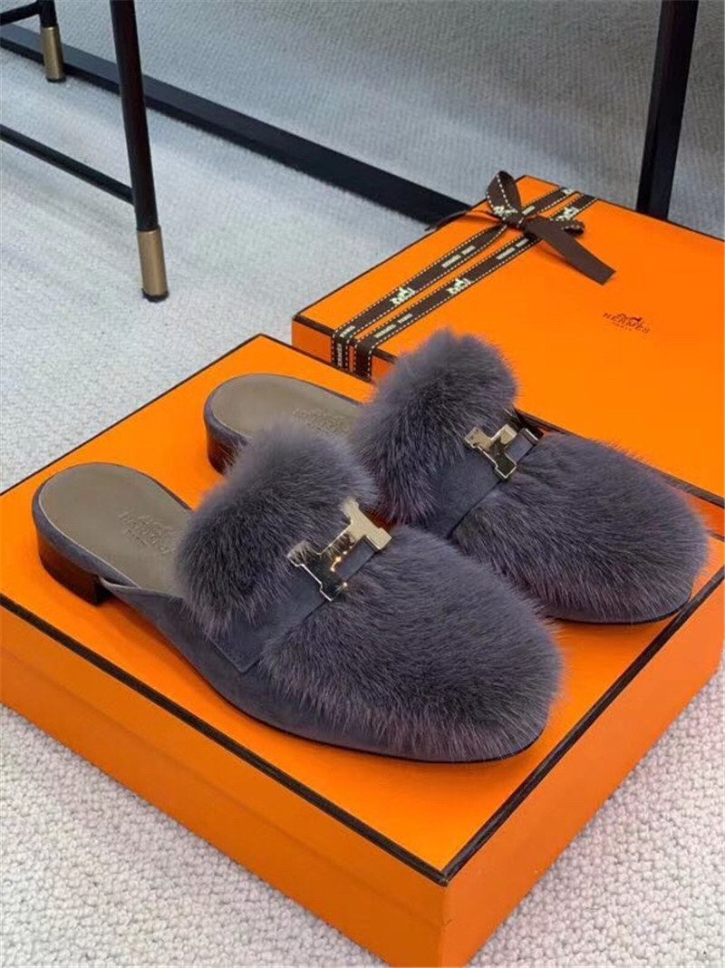 H**me5 paris loafer slippers in purple suede mink