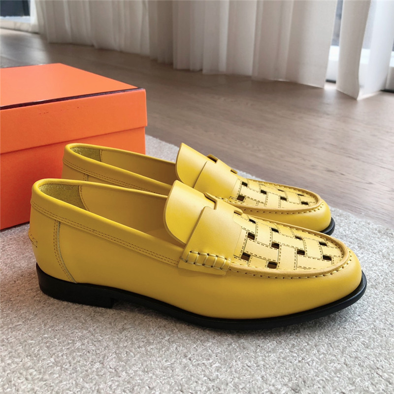 H**me5 h cut-out kennedy loafer in yellow calfskin