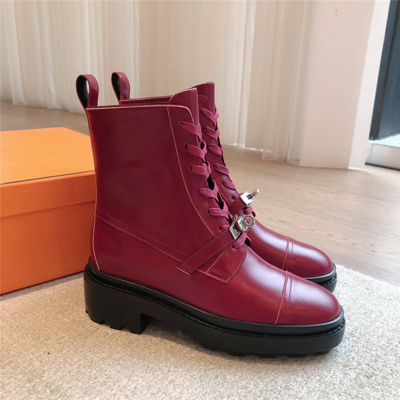 H**me5 burgundy funk ankle boot for women