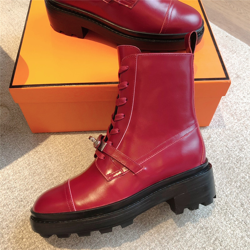 H**me5 burgundy funk ankle boot for women