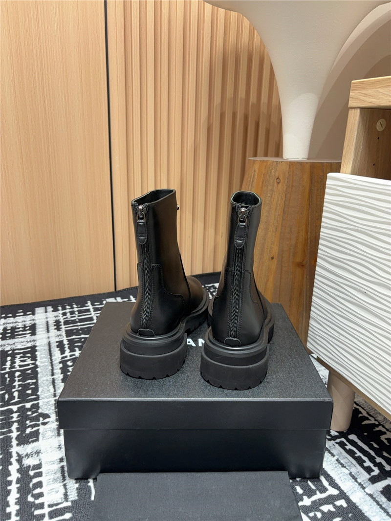 Ch**el platform calfskin ankle boots