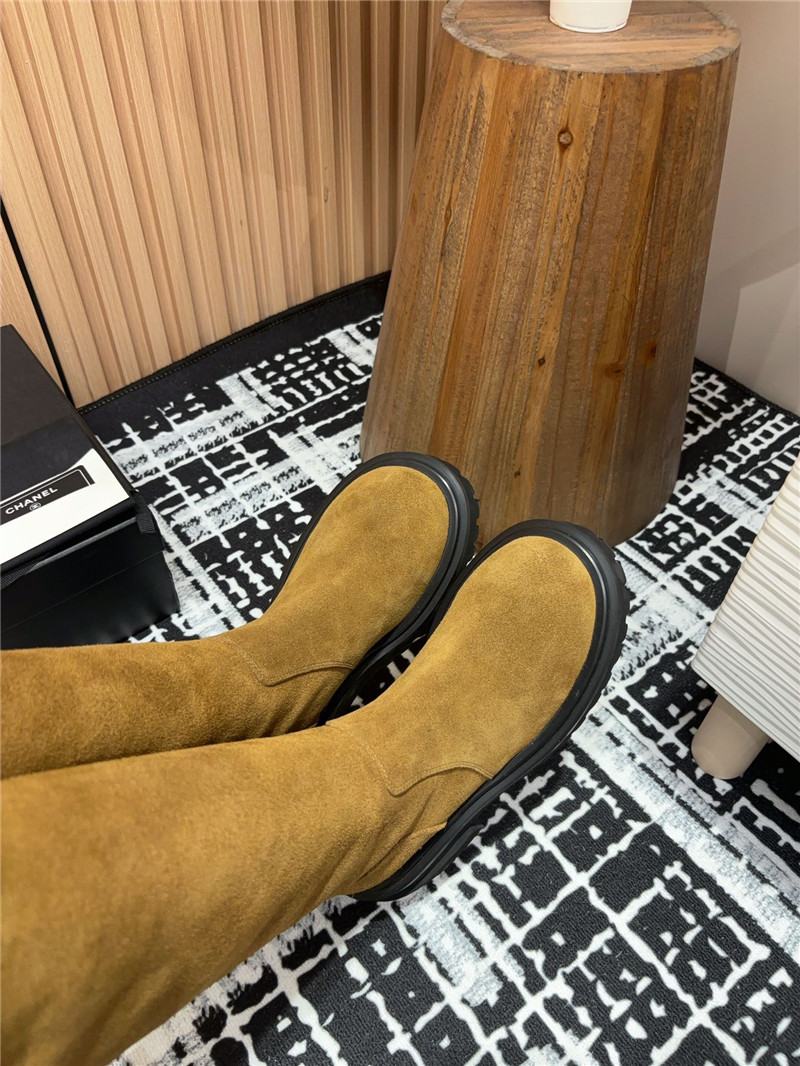 Ch**el brown suede leather keen high boots