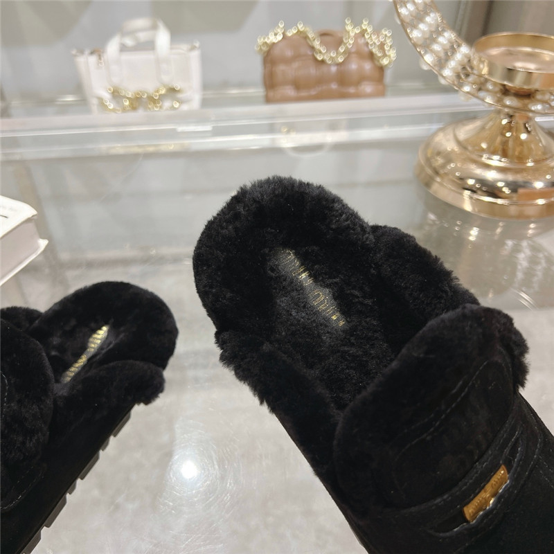Miu Miu Black Suede Penny Mules